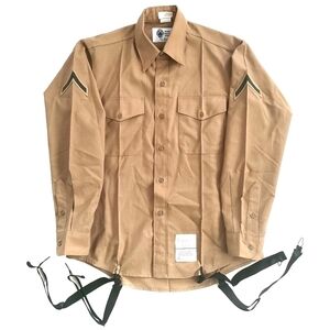DEFENSE Logistics Agency Tan Button-Up Military Shirt